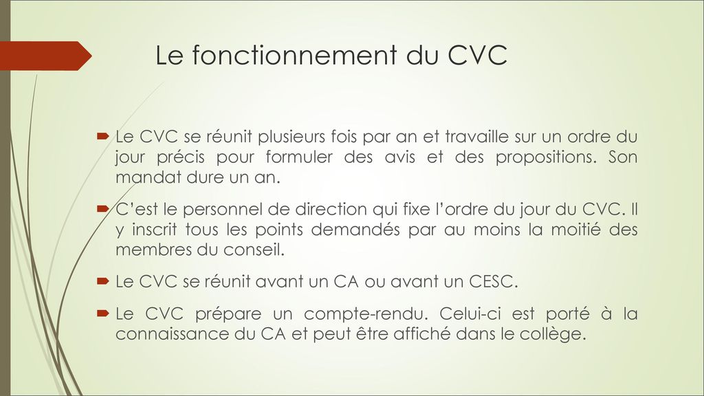 Le conseil de la vie collégienne CVC ppt télécharger